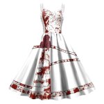 Vitata robe halloween femme - robe vintage à bretelles - convient pour halloween et les festivals - blanc ... Vitata robe halloween femme - robe vintage à bretelles - convient pour halloween et les festivals - blanc ...