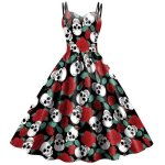 Vitata robe halloween femme - robe vintage à bretelles - convient pour halloween et les festivals - noir ... Vitata robe halloween femme - robe vintage à bretelles - convient pour halloween et les festivals - noir ...