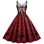 Vitata robe halloween femme - robe vintage à bretelles - convient pour halloween et les festivals - rouge ... Vitata robe halloween femme - robe vintage à bretelles - convient pour halloween et les festivals - rouge ...