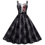 Vitata robe halloween femme - robe vintage à bretelles - convient pour halloween et les festivals - rouge ... Vitata robe halloween femme - robe vintage à bretelles - convient pour halloween et les festivals - rouge ...