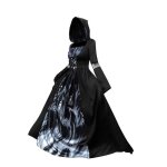 Vitata robe sorcière halloween avec capuche et crâne ? déguisement cosplay magicienne ? costume de soirée ... Vitata robe sorcière halloween avec capuche et crâne ? déguisement cosplay magicienne ? costume de soirée ...
