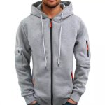 Vitata sweat zipp  capuche homme ? poche manche ? veste dcontracte sport automne / hiver - gris clair ...