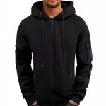 Vitata sweat zipp  capuche homme ? poche manche ? veste dcontracte sport automne / hiver - noir