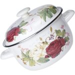 Vitrage mail marmite avec couvercle rtro fleur ragot marmite avec poignes pour le lait ptes sauce ...