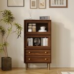 Vaisselier avec 2 porte en verre et 2 tiroirs armoire de cuisine avec pieds en bois salle � manger et ...