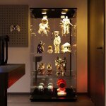 Vitrine 80x36x164 cm cave à vin en verre quatre étages double portes verre trempé avec lumière led noir ... Vitrine 80x36x164 cm cave à vin en verre quatre étages double portes verre trempé avec lumière led noir ...