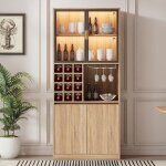 Vitrine 80x40x180 cm vitrine salle a manger vitrine armoire vitr�e avec portes en verre et �clairage ...