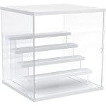 Vitrine acrylique joody 5 �tag�res avec porte - bo�te plexiglas transparente blanc