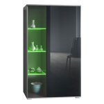 Vitrine en anthracite mat et noir laqu - marque - modle - espace de rangement - faades sans poigne ...