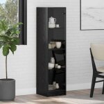 Vitrine - argentier - vaisselier vidaxl haut armoire ch�ne noir 35 x 37 x 142 cm bois ding�nierie