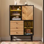 Vitrine armoire 80x40x120cm vitrine salon bois buffet haut meuble de rangement avec lumière led tiroirs ... Vitrine armoire 80x40x120cm vitrine salon bois buffet haut meuble de rangement avec lumière led tiroirs ...