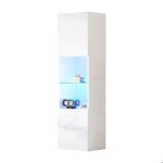 Vitrine blanc brillante avec clairage led 1 tagre en verre vitrines indpendantes armoires hautes ...