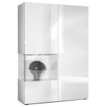Vitrine - blanc mat - blanc laqué - 2 portes - bois - panneaux de particules Vitrine - blanc mat - blanc laqué - 2 portes - bois - panneaux de particules