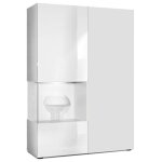 Vitrine blanc mat blanc laqu (lxhxp) : 915 x 1365 x 37 cm + led