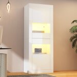Vitrine brillante 61x42x162 cm avec �clairage led 1 �tag�re en verre vitrine armoire ind�pendante vitrine ...