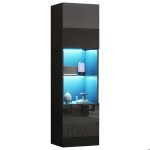 Vitrine brillante avec clairage led 1 tagre en verre vitrine indpendante armoire haute armoire de ...