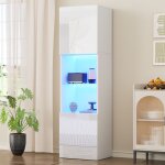 Vitrine dclairage led haute lumire blanche 1 tagre en verre 45 * 35 * 160 cm vitrine vitrine indpendante ...