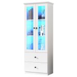 Vitrine � �clairage led avec connexion usb t�l�commande 16 couleurs vitrine en verre �tag�res r�glables ...