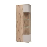 Vitrine erina ? 2 portes ? ch�ne clair et beige