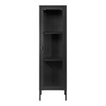 Vitrine - house nordic - 1 porte - acier noir - 40 x 35 x 140 cm - design contemporain