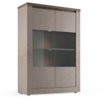 Vitrine - imola - bronze / plateau ch�ne mercure - 2 portes - fabrication italienne - 114 x 43 x 160 ...