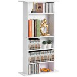 Vitrine meuble multimdia - 5 tagres rglables pour 240 cd / dvd blanc