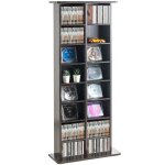 Vitrine meuble multim�dia - 8 �tag�res r�glables pour 464 cd / dvd couleur espresso
