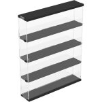 Vitrine murale joody 4 �tag�res acrylique transparente avec porte coulissante noir 40x8. 5x50 cm