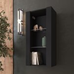 Vitrine murale komodee tivoli - sans led - noir - facades en mat - 50 x 100 x 29 cm