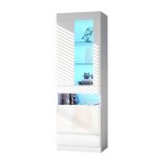 Vitrine salle a manger vitrine avec porte et led - armoire de rangement - pour salon - bureau ou cuisine ...