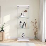 Vitrine sécurisée verre trempé 3 Étagères - 125cm hauteur meuble collection et salon moderne (blanc) Vitrine sécurisée verre trempé 3 Étagères - 125cm hauteur meuble collection et salon moderne (blanc)