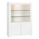 Vitrine vaisselier folomi - blanc brillant - style design - 170x123x50