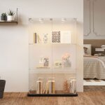 Vitrine en verre avec Éclairage led vitrine armoire avec 2 portes 3 Étagères vitrine en verre pour salonserrur ... Vitrine en verre avec Éclairage led vitrine armoire avec 2 portes 3 Étagères vitrine en verre pour salonserrur ...