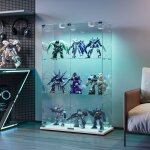 Vitrine en verre avec �clairage led vitrine armoire avec 3 �tag�res et 2 portes serrure de s�curit� vitrine ...