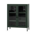 Vitrine en verre gina 800 x 1015 x 400 mm modern: vert bouteille