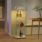 Vitrine en verre led vitrine de collection avec serrure 1 portes 3 �tages vitrine en verre pour collection ...