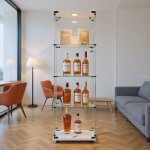 Vitrine en verre led vitrine de collection avec serrure 1 portes 4 �tages vitrine en verre pour collection ...