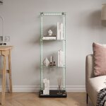 Vitrine en verre avec ledmeuble vitrine en verrearmoire vitrine salonvitrine meuble3 �tages 1 portesnoir ...