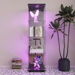 Vitrine en verre miroir armoire de collection moderne en verre � quatre couches avec 1 portes164x36. ...