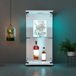Vitrine en verre trempé blanc Éclairée led - meuble vitrine verrouillable compact (40x40x86cm) pour collection ... Vitrine en verre trempé blanc Éclairée led - meuble vitrine verrouillable compact (40x40x86cm) pour collection ...