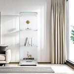 Vitrine en verre vitrine en verre tremp  trois couches vitrine pour collection avec serrure 1 porte ...