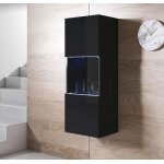 Vitrine verticale armoire led 40 x 126 x 29cm noir finition brillante 1 porte 3 compartiments luke v3 ... Vitrine verticale armoire led 40 x 126 x 29cm noir finition brillante 1 porte 3 compartiments luke v3 ...