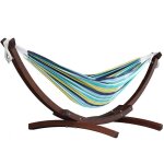 Vivere hamac double en coton avec support en pin massif (260 cm) - cayo reef Vivere hamac double en coton avec support en pin massif (260 cm) - cayo reef