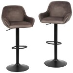 Vivolilv tabourets de bar 2 pcs marron velours - 50x40x86 - 106cm - chaises reglables en hauteur cuisine ... Vivolilv tabourets de bar 2 pcs marron velours - 50x40x86 - 106cm - chaises reglables en hauteur cuisine ...