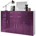 Vladon buffet haut aron � 8 compartiments et 2 tiroirs (1665 x 1065 x 35 cm) en blanc mat - fa�ades en ...