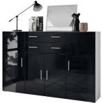 Vladon buffet haut aron � 8 compartiments et 2 tiroirs (1665 x 1065 x 35 cm) en blanc mat - fa�ades en ...