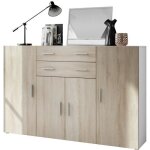 Vladon buffet haut aron  8 compartiments et 2 tiroirs (1665 x 1065 x 35 cm) caisson en blanc mat - faades ...