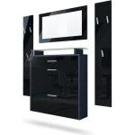 Vladon ensemble penderie malea avec 2 panneaux miroir meuble  chaussures en anthracite mat et noir haute ...