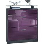 Vladon meuble  chaussures loret pour 16 paires de chaussures couleurs anthracite mat et mre haute brillance ...