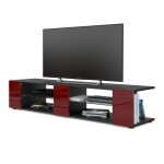 Vladon meuble tv armoire basse movie v2 corps en noir mat - faades en bordeaux haute brillance